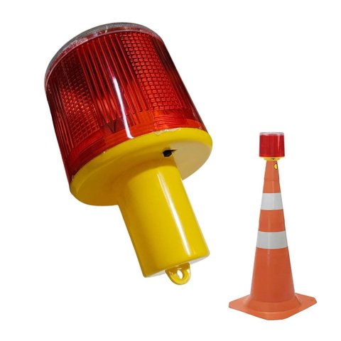 Sinalizador Solar Viario Cone Orodovia Transito Fiscal Avenida Acidente Emergencia Segurança