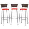 Kit 3 Bancos Alto Tamborete para Balcão Junco Argila Àrea de Lazer Ilha Bancada bar Churrasqueira - 1