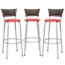 Ver imagem 1 de Kit 3 Bancos Alto Tamborete para Balcão Junco Argila Àrea de Lazer Ilha Bancada bar Churrasqueira