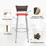 Kit 3 Bancos Alto Tamborete para Balcão Junco Argila Àrea de Lazer Ilha Bancada bar Churrasqueira - 5