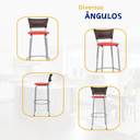 Ver imagem 4 de Kit 3 Bancos Alto Tamborete para Balcão Junco Argila Àrea de Lazer Ilha Bancada bar Churrasqueira