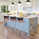 Ver imagem 6 de Kit 3 Bancos Alto Tamborete para Balcão Junco Argila Àrea de Lazer Ilha Bancada bar Churrasqueira