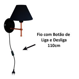 Arandela De Parede Cúpula Algodão fio com liga e desliga PCP - 2