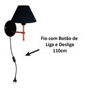 Ver imagem 2 de Arandela De Parede Cúpula Algodão fio com liga e desliga PCP