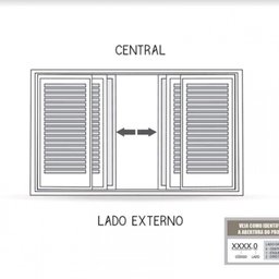 Janela de Aço Veneziana 100x200cm 6 Folhas com Grade Quadrada e Vidro Riobras - 4