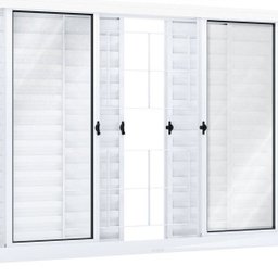 Janela de Aço Veneziana 120x150cm 6 Folhas com Grade Quadrada e Vidro Riobras - 3