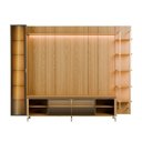 Ver imagem 2 de Estante TV 85 pol Prateleiras e Cristaleira Vidro Reflecta 100% MDF LED Lincoln Float 91cm Carvalho