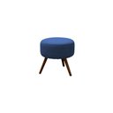 Ver imagem 5 de Kit Namoradeira + 1 Poltrona Decorativa Aurora + Puff Redondo Suede Azul Marinho Pés Madeira Mz Deco