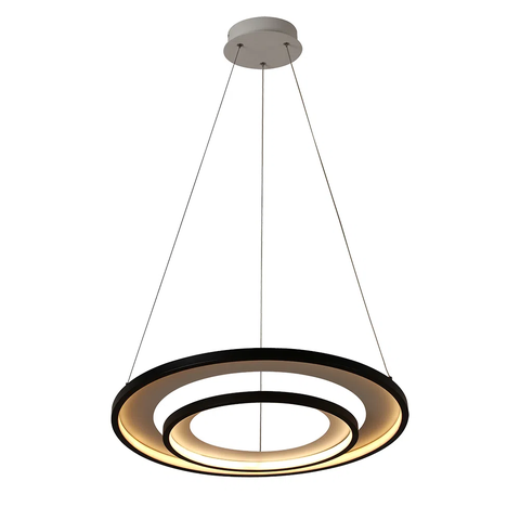 Pendente Loop Preto e Branco (d)82 + 62cm (a)2.2cm 1x76w 3000k 3000lm - Hm010wb