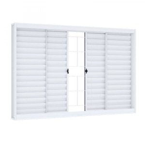Janela de Aço de Correr de Correr 100x120cm com Grade Quadrada Riobras 