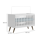 Ver imagem 5 de Berço Infantil Mini Cama Encanto com Comoda Lunna e Colchão 70x130m - Branco