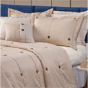 Ver imagem 2 de Kit Cobre-leito Queen 7 Peças Bordado 200 Fios com Botões Decorativos Cor Avela