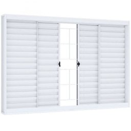 Janela de Aço de Correr de Correr 100x150cm com Grade Quadrada Riobras - 3