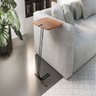 Mesa de Apoio para Sofa Bandeja Castanho Base Preta - 2