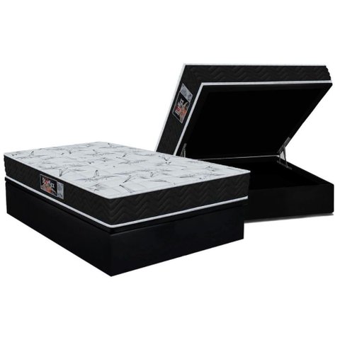 Conjunto Box Baú Casal: Colchão Espuma Orthoflex Molas Ensacadas Masterpocket Starflex + Base Crc