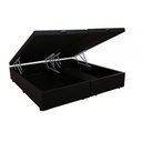 Ver imagem 1 de Base Cama Box Baú Bipartido Queen Size Couro Sintético Preto 43x158x198