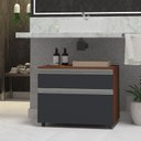 Ver imagem 1 de Armário de Banheiro com Rodinhas Multifuncional Safira 60 Cm:titanium