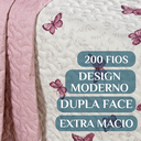 Ver imagem 3 de Kit Colcha Casa Xique Casal Queen Size Nyla Kit Cobre Leito Dupla Face 200 Fios Avere:rosa