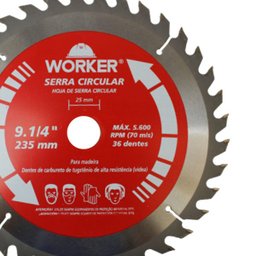 DISCO PARA SERRA CIRCULAR 9.1/4 36 DENTES WORKER - 2