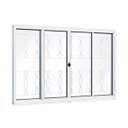 Ver imagem 2 de Janela de Aço de Correr 100x200cm 4 Folhas com Grade Mosaico e Vidro Riobras