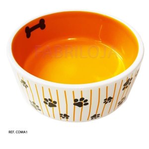 Comedouro de Cerâmica Antiderrapante P/Cães e Gatos Amarelo
