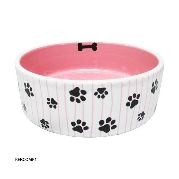 Comedouro de Cerâmica Antiderrapante P/Cães e Gatos Rosa - 2