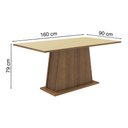 Ver imagem 2 de Mesa de Jantar Retangular Tampo de Madeira Madesa