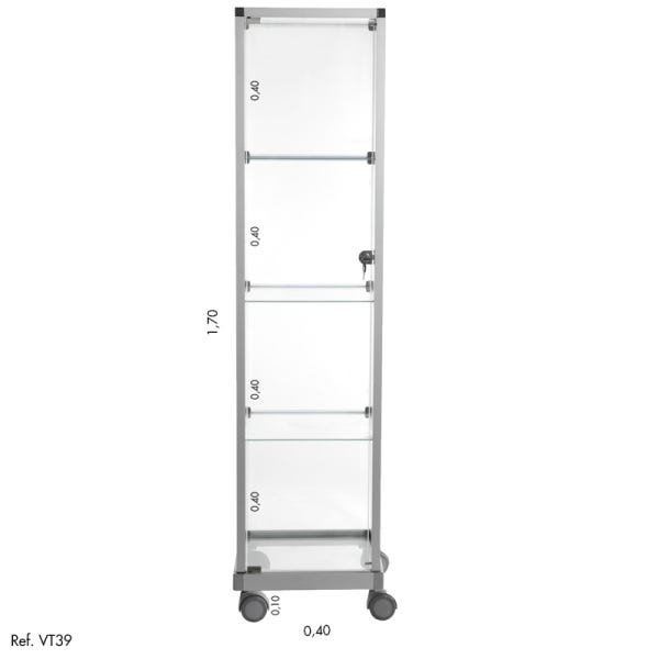Vitrine Torre Modulado em Vidro - 0,40 x 1,70 x 0,40 - 2