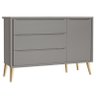 Quarto Infantil Theo 3 portas Cinza Fosco com Pés Madeira Natural - Reller Móveis - 6