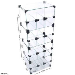 Baleiro Expositor Modulado em Vidro - 0,30 x 0,80 x 0,20 - 1