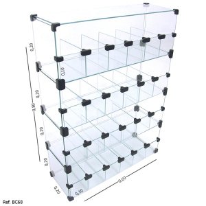 Baleiro Expositor Modulado em Vidro - 0,60 x 0,80 x 0,20