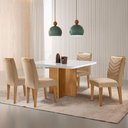 Ver imagem 1 de Sala de Jantar Mesa 90cm Olímpia Cadeira Liz Moderna ... Turim 07/off//serig. Off com Vidro