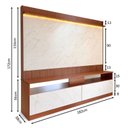 Ver imagem 3 de Rack Home Painel Estante TV até 70 pol Mármore/Ripado LED