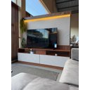 Ver imagem 6 de Rack Home Painel Estante TV até 70 pol Mármore/Ripado LED