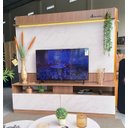 Ver imagem 7 de Rack Home Painel Estante TV até 70 pol Mármore/Ripado LED