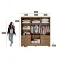 Ver imagem 2 de Guarda Roupa Solteiro Encant 6 Portas de Bater 6 Gavetas MDP com Espelho Cumaru-Fendi