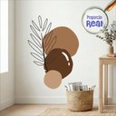 Ver imagem 1 de Adesivo Floral Boho Marrom Estilo Nórdico 100x69 Minimalista Mod.02