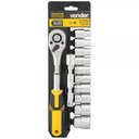 Ver imagem 2 de Jogo de Soquetes Sextavados com Encaixe de 1/2" 10mm a 24mm com Catraca 12 Peças Vonder