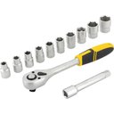 Ver imagem 1 de Jogo de Soquetes Sextavados com Encaixe de 1/2" 10mm a 24mm com Catraca 12 Peças Vonder