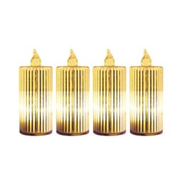 Jogo 4 Velas Eletrônicas Led Decorativa Acrílico Canelado 8cm - Magizi - 1 Jogo 4 Velas Eletrônicas Led Decorativa Acrílico Canelado 8cm - Magizi - 1