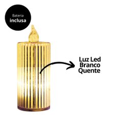 Jogo 4 Velas Eletrônicas Led Decorativa Acrílico Canelado 8cm - Magizi - 3 Jogo 4 Velas Eletrônicas Led Decorativa Acrílico Canelado 8cm - Magizi - 3
