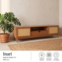 Ver imagem 3 de Rack Inari para TV 75 Polegadas 100% Madeira Maciça 190cm com Palhinha 2 Portas 1 Gaveta