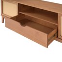 Ver imagem 6 de Rack Inari para TV 75 Polegadas Madeira Maciça 190cm com Palhinha Portas de Correr 1 Gaveta Casavee