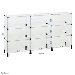 Balcão de Atendimento Modulado em Vidro - 1,80 x 1,00 X 0,40 - 1