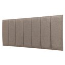 Ver imagem 3 de Cabeceira Casal Linho Cinza Placa Modulada Estofada Ripada Adesiva