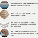 Ver imagem 5 de Cabeceira Casal Linho Cinza Placa Modulada Estofada Ripada Adesiva