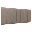 Ver imagem 1 de Cabeceira Casal Linho Cinza Placa Modulada Estofada Ripada Adesiva