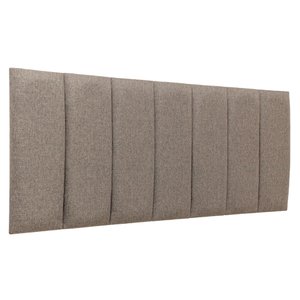 Cabeceira Casal Linho Cinza Placa Modulada Estofada Ripada Adesiva