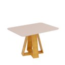 Ver imagem 3 de Conjunto Sala de Jantar Tampo Retangular 120cm com Vidro Kiara e 4 Cadeiras Yasmin Cedro/off White/v