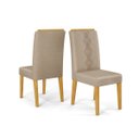Ver mais imagens de Conjunto Sala de Jantar Tampo Retangular 120cm com Vidro Kiara e 4 Cadeiras Yasmin Cedro/off White/v